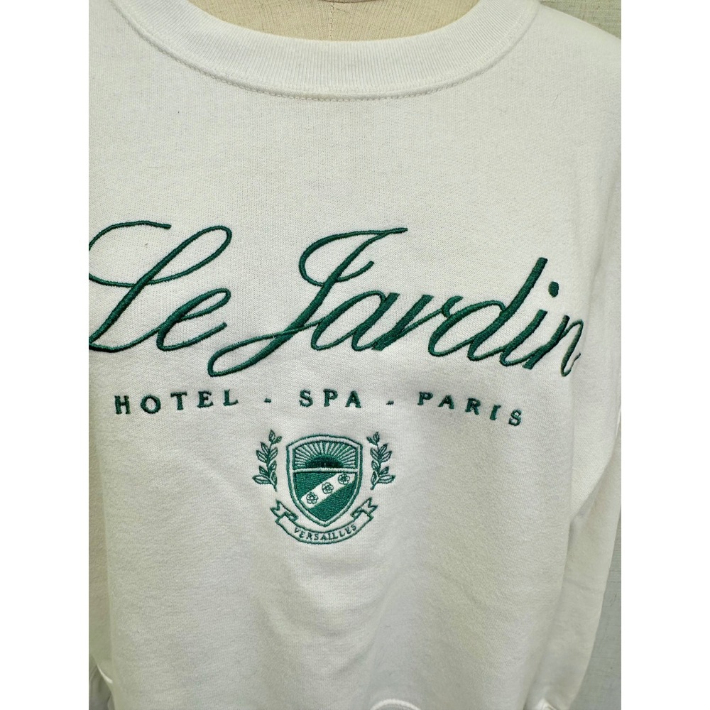 Abercrombie & Fitch Sweatshirt Size Large White Le Jardin Paris Graphic Pullover - Picture 3 of 14
